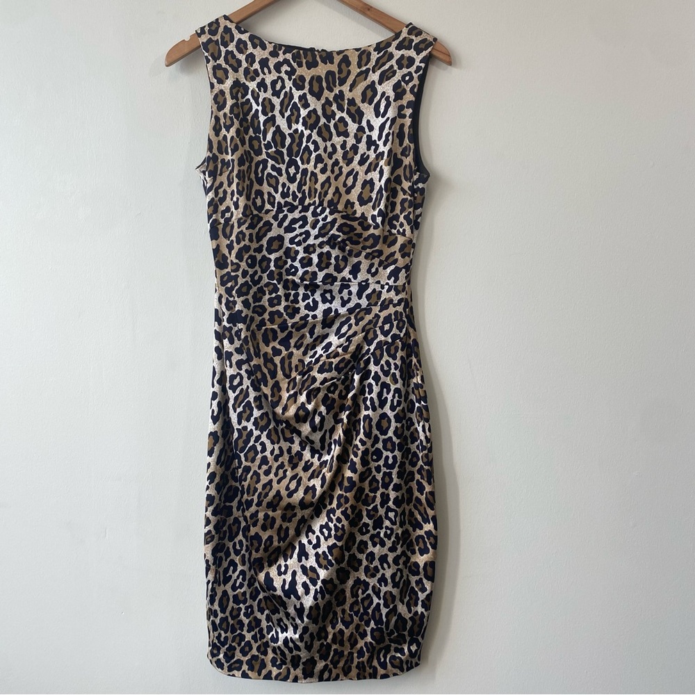 VTG Cache Animal Print Cocktail Mini Dress - Black and Tan